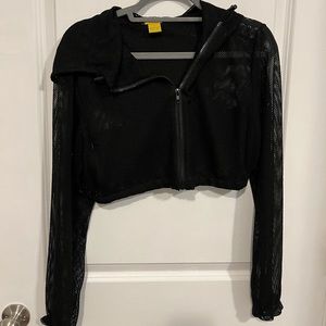 Mystique Boutique Black, Size L, Netted Zip-Up Hoodie